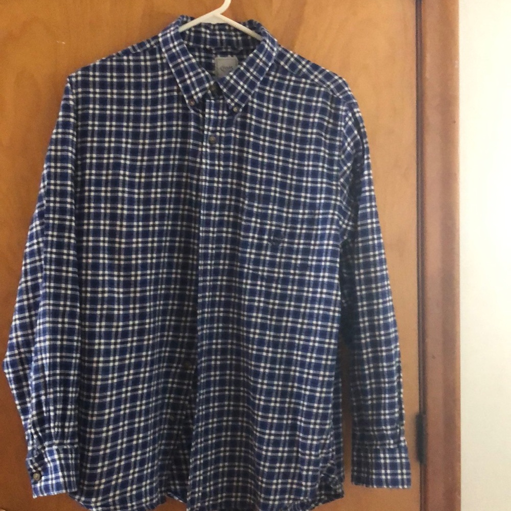 Flannel blue and black plaid men’s shirt